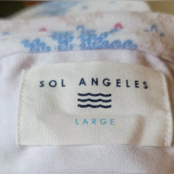 SOL ANGELES SOFT LONG SLEEVE LOUNGE TOP CREAM RED BLUE L - Picture 5 of 8